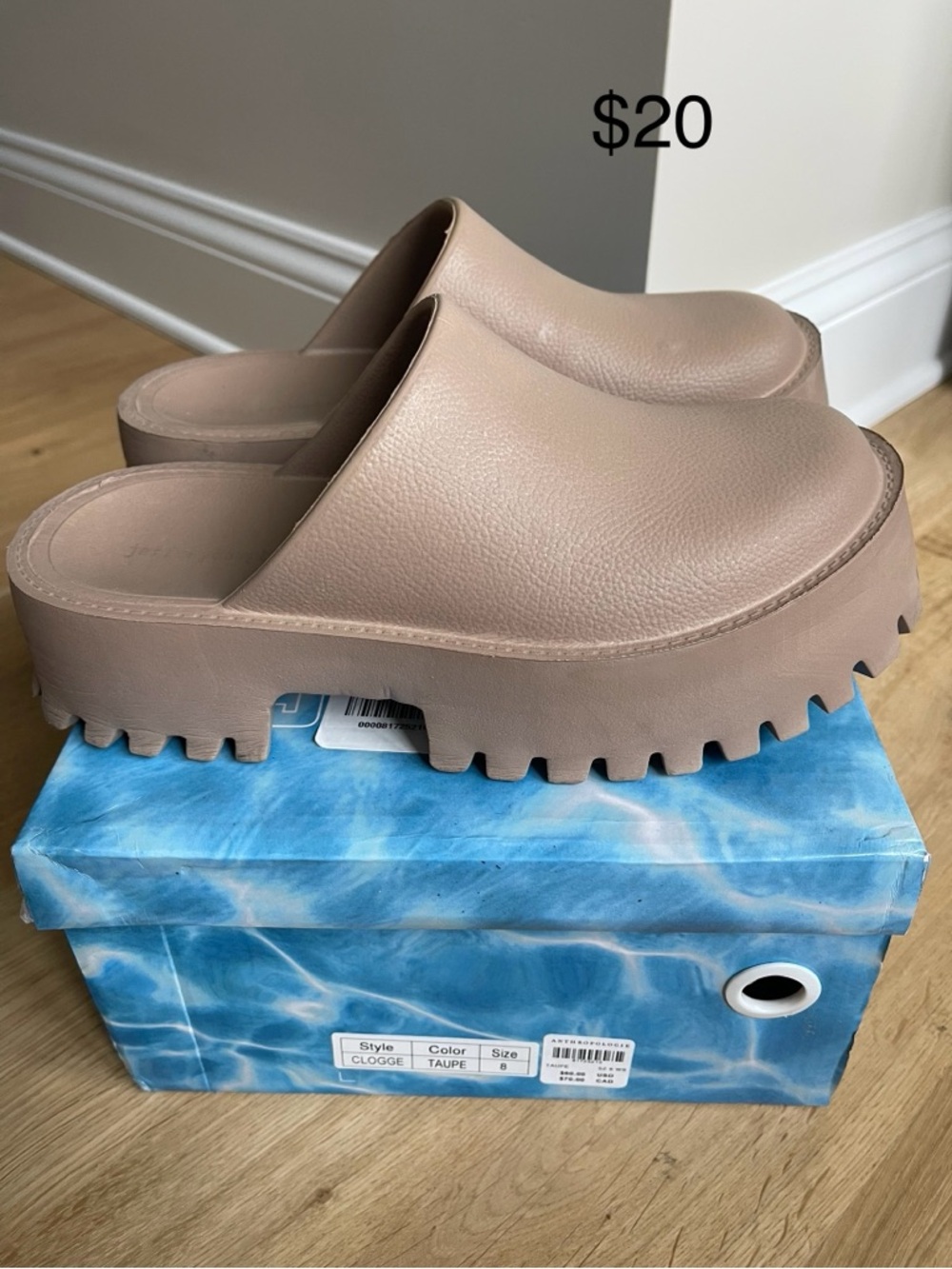 Women's Taupe Platform Clog Mules - Slip-On Comfort